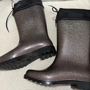 Melissa Glitter Rain Boots Size 8